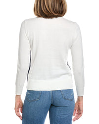 Hannah Rose Anchor Heart Side Panel Cashmere-Blend Sweater