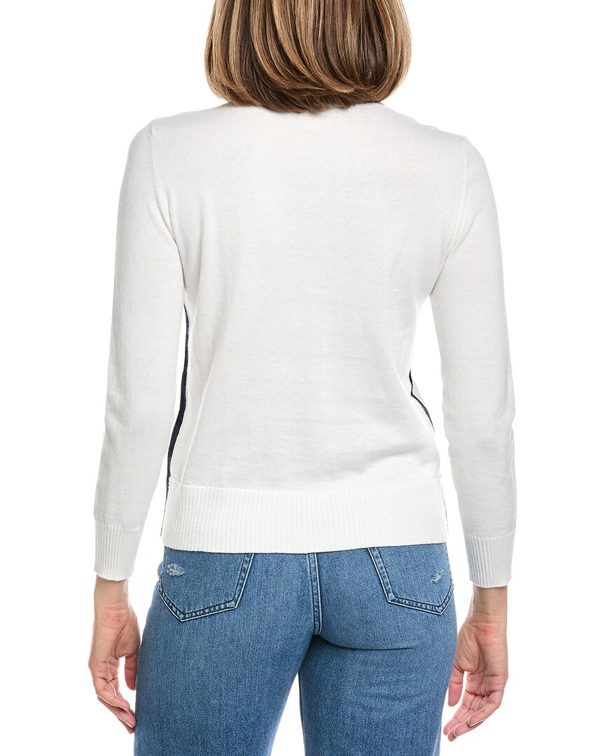 Hannah Rose Anchor Heart Side Panel Cashmere-Blend Sweater