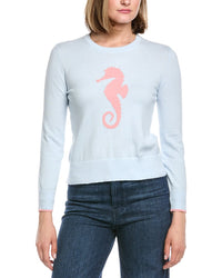 Hannah Rose Seahorse Cashmere-Blend Sweater