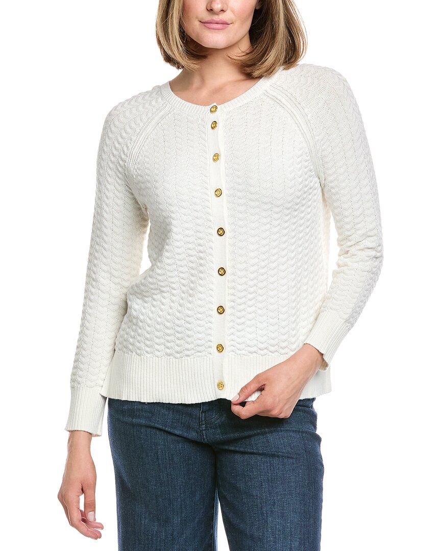 Hannah Rose Button Arrow Stitch Reversible Cashmere-Blend Cardigan