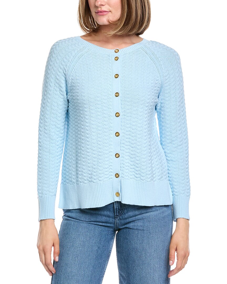 Hannah Rose Button Arrow Stitch Reversible Cashmere-Blend Cardigan