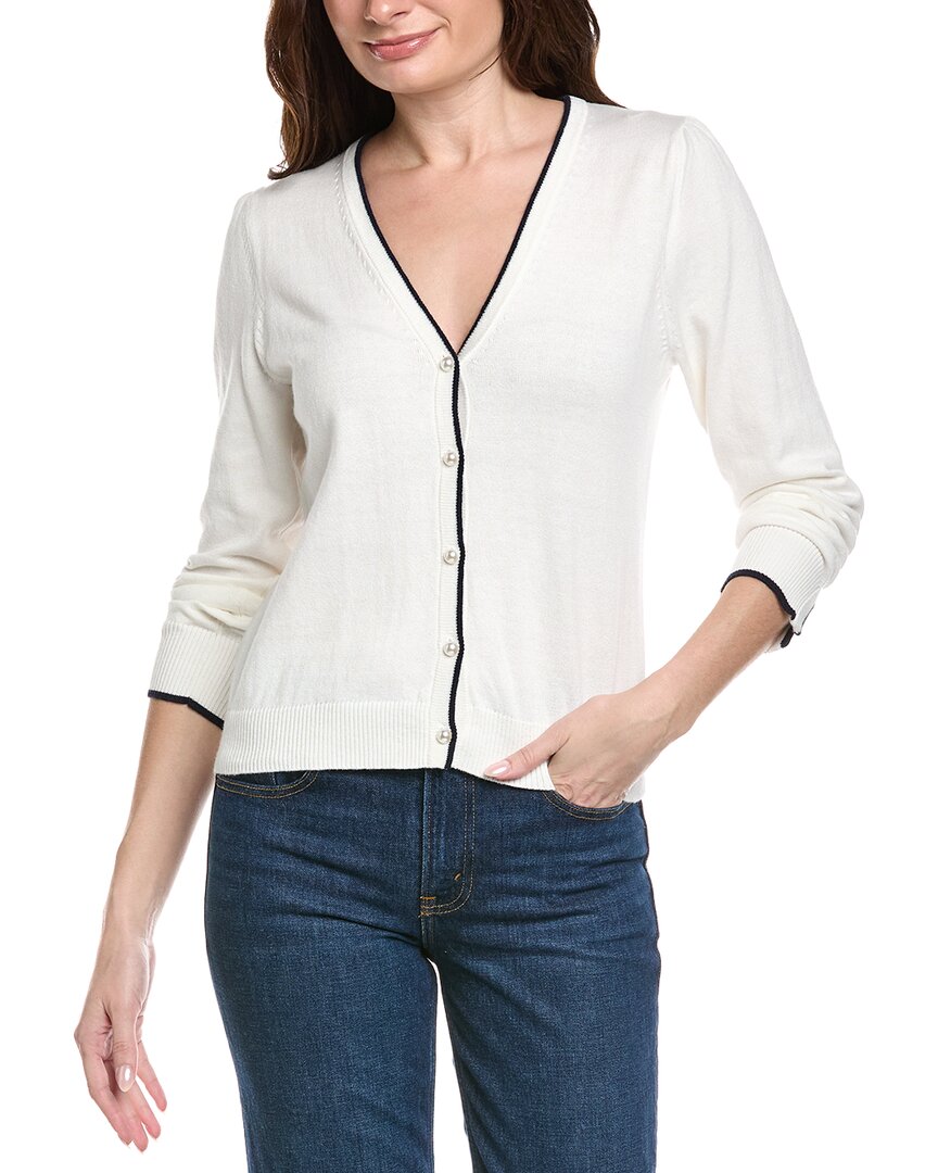 Hannah Rose Pearl Button Trimmed Cashmere-Blend Cardigan