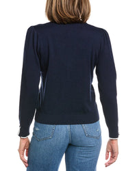 Hannah Rose Pearl Button Trimmed Cashmere-Blend Cardigan