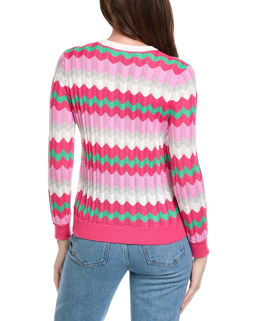 Hannah Rose Zig Zag Pattern Cashmere-Blend Sweater