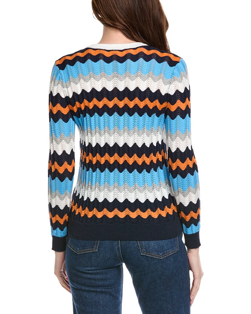 Hannah Rose Zig Zag Pattern Cashmere-Blend Sweater