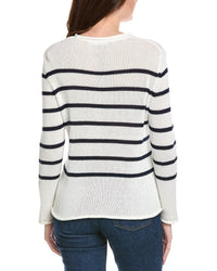 Hannah Rose Striped Cashmere-Blend Sweater
