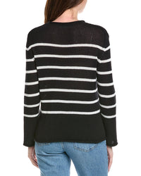 Hannah Rose Striped Cashmere-Blend Sweater