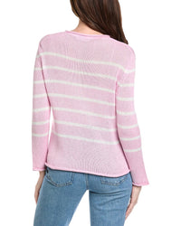 Hannah Rose Striped Cashmere-Blend Sweater