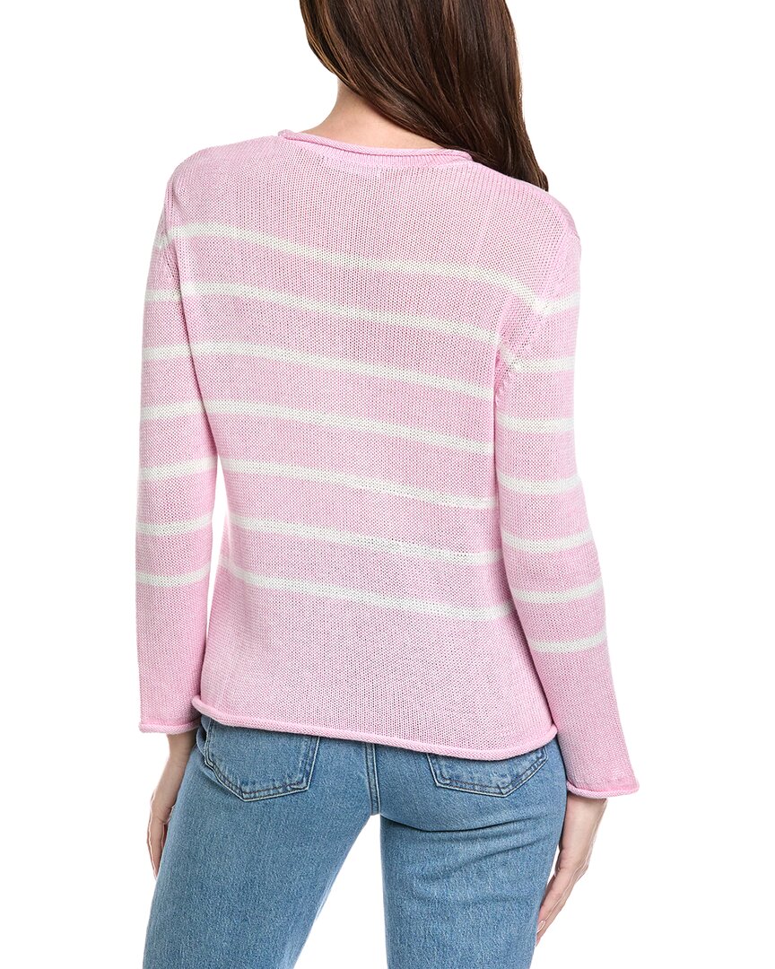 Hannah Rose Striped Cashmere-Blend Sweater