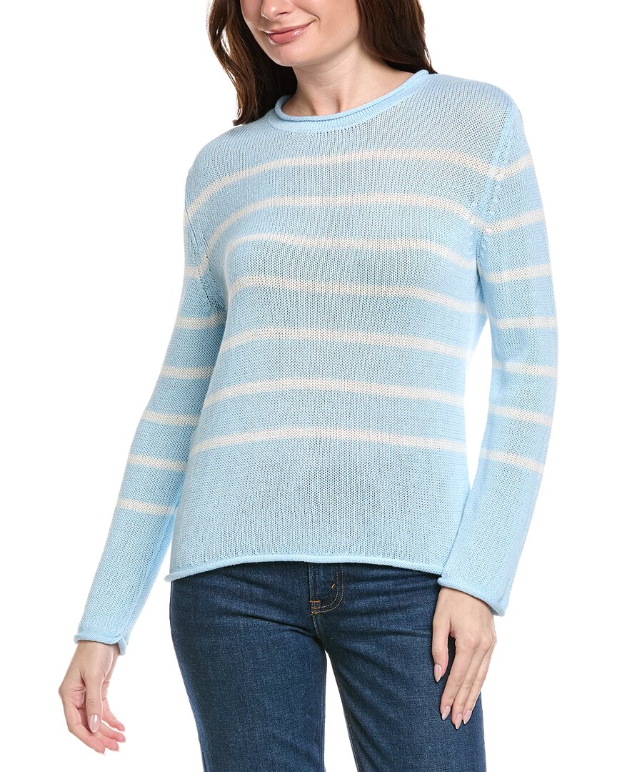Hannah Rose Striped Cashmere-Blend Sweater