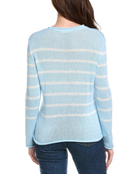 Hannah Rose Striped Cashmere-Blend Sweater