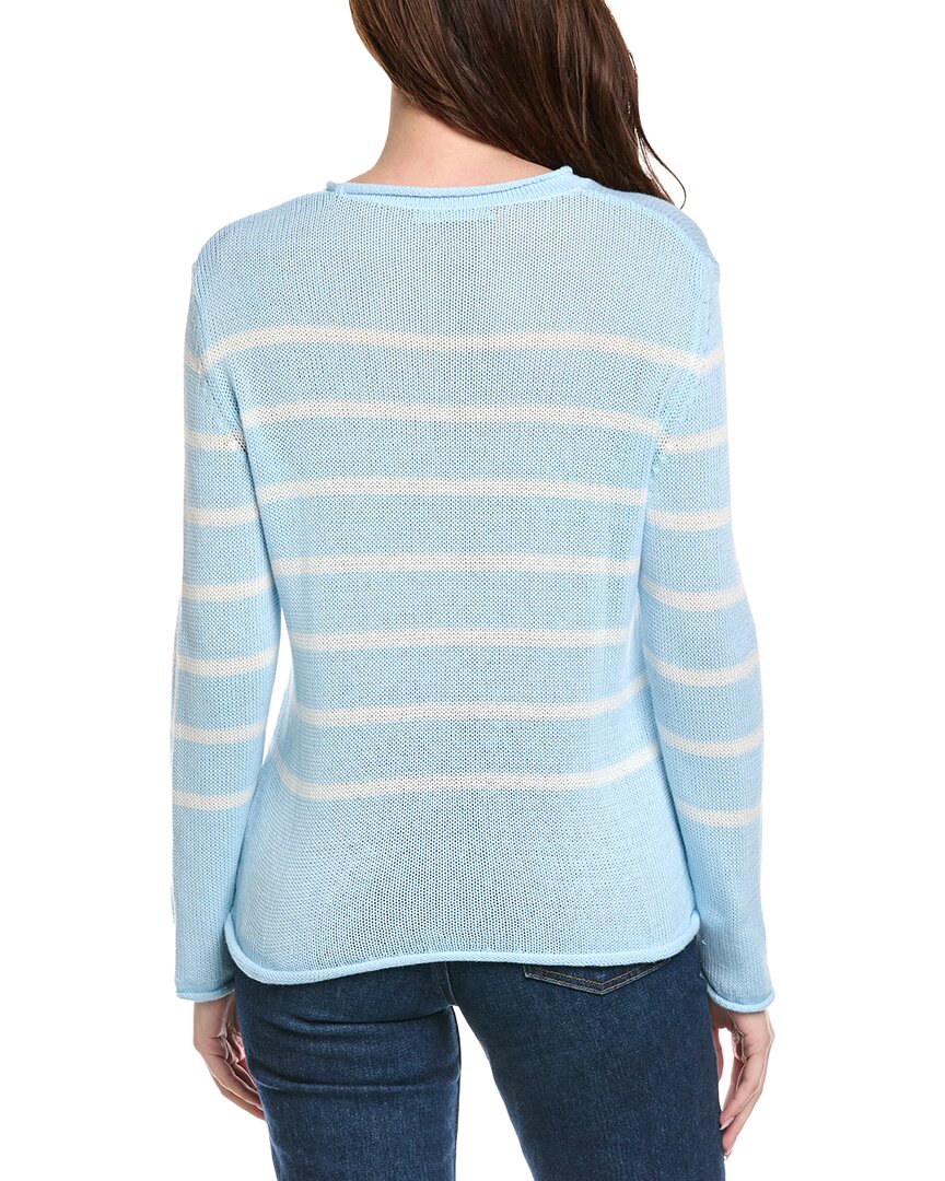 Hannah Rose Striped Cashmere-Blend Sweater