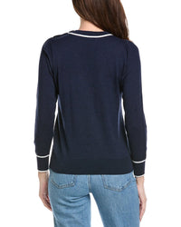 Hannah Rose Button Shoulder Cashmere-Blend Sweater