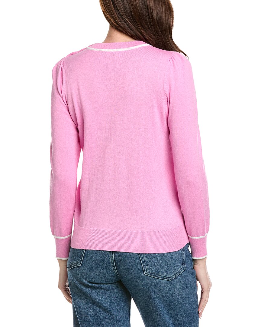 Hannah Rose Button Shoulder Cashmere-Blend Sweater