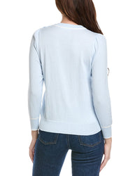 Hannah Rose Button Shoulder Cashmere-Blend Sweater