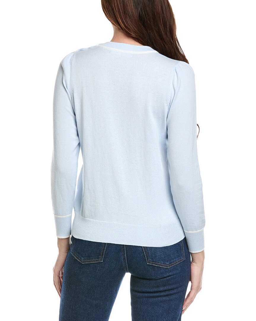 Hannah Rose Button Shoulder Cashmere-Blend Sweater