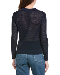 Hannah Rose Arwen Textured Polo Collar Cashmere-Blend Sweater