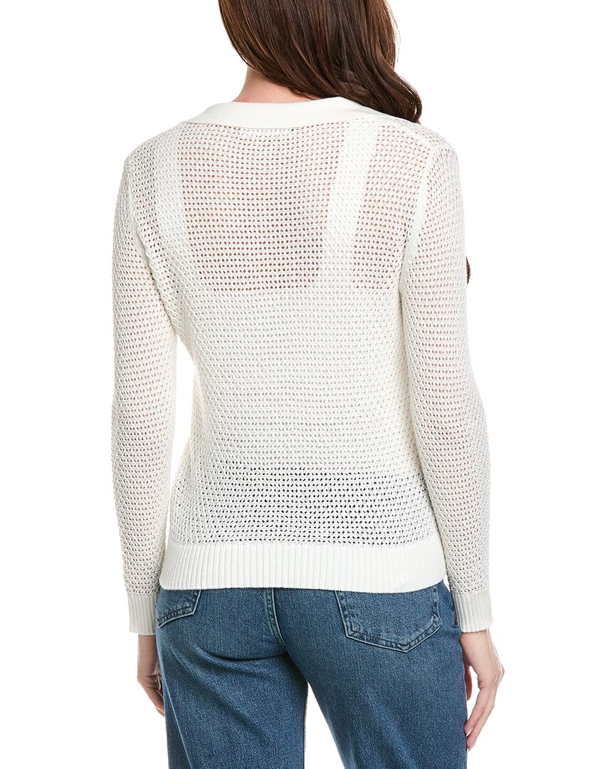 Hannah Rose Arwen Textured Polo Collar Cashmere-Blend Sweater