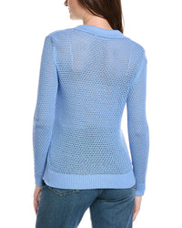 Hannah Rose Arwen Textured Polo Collar Cashmere-Blend Sweater
