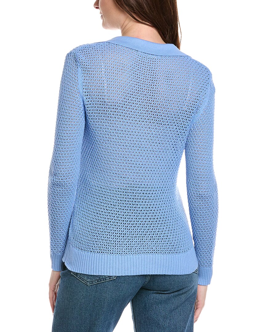 Hannah Rose Arwen Textured Polo Collar Cashmere-Blend Sweater