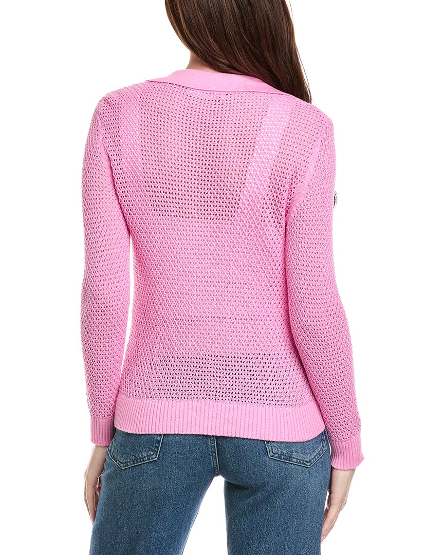Hannah Rose Arwen Textured Polo Collar Cashmere-Blend Sweater