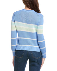 Hannah Rose Tessa Colorful Stripe Cashmere-Blend Sweater