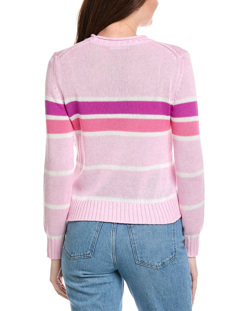 Hannah Rose Tessa Colorful Stripe Cashmere-Blend Sweater