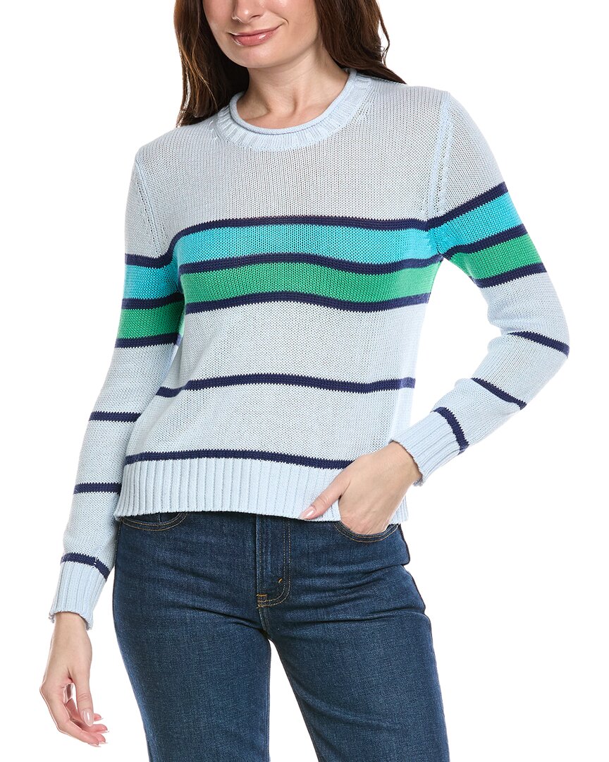 Hannah Rose Tessa Colorful Stripe Cashmere-Blend Sweater