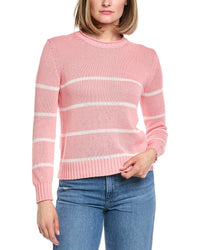 Hannah Rose Stripe Cashmere-Blend Sweater