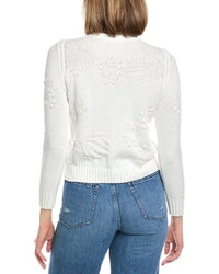 Hannah Rose Rosalind Flower & Bobble Cashmere-Blend Sweater