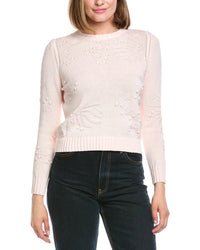 Hannah Rose Rosalind Flower & Bobble Cashmere-Blend Sweater