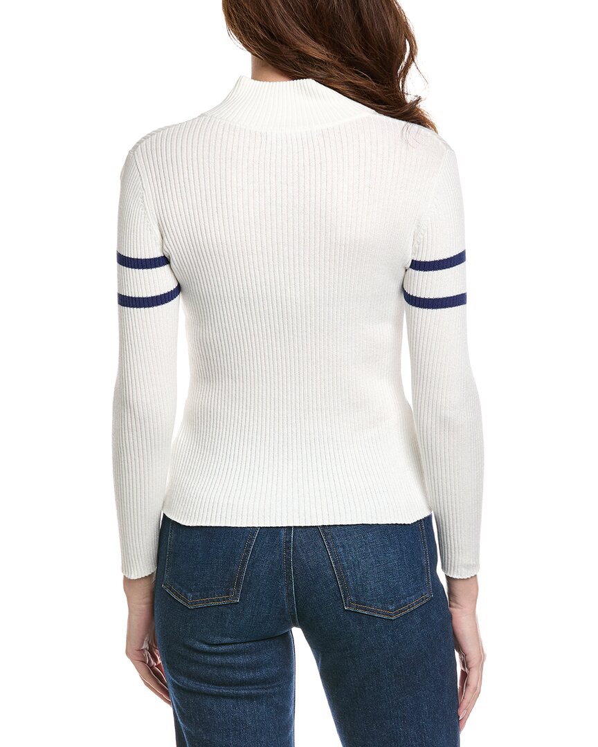 Hannah Rose Golf 1/4-Zip Ribbed Mock Neck Cashmere-Blend Sweater