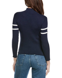 Hannah Rose Golf 1/4-Zip Ribbed Mock Neck Cashmere-Blend Sweater