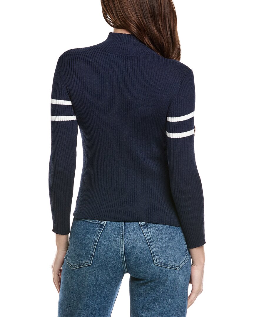 Hannah Rose Golf 1/4-Zip Ribbed Mock Neck Cashmere-Blend Sweater