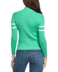 Hannah Rose Golf 1/4-Zip Ribbed Mock Neck Cashmere-Blend Sweater