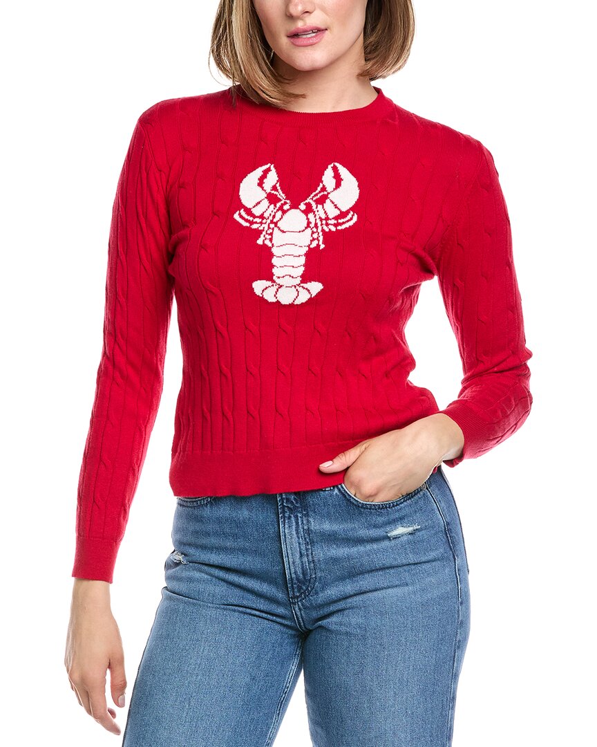 Hannah Rose Lobster Cable Cashmere-Blend Sweater