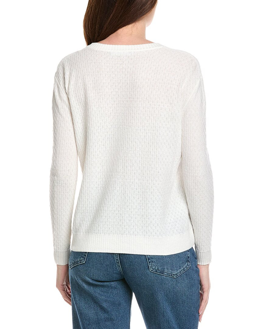 Hannah Rose Savannah Texture Linen-Blend Sweater