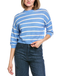 Hannah Rose Stripe Linen-Blend Sweater