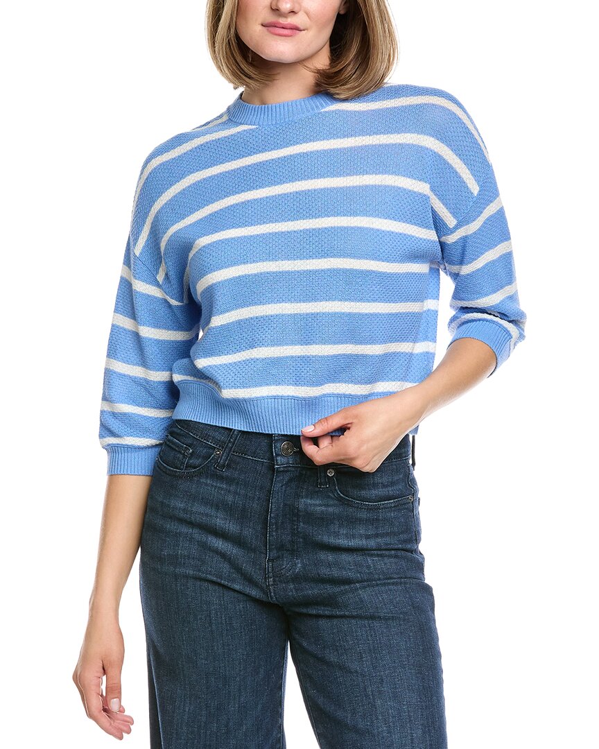 Hannah Rose Stripe Linen-Blend Sweater