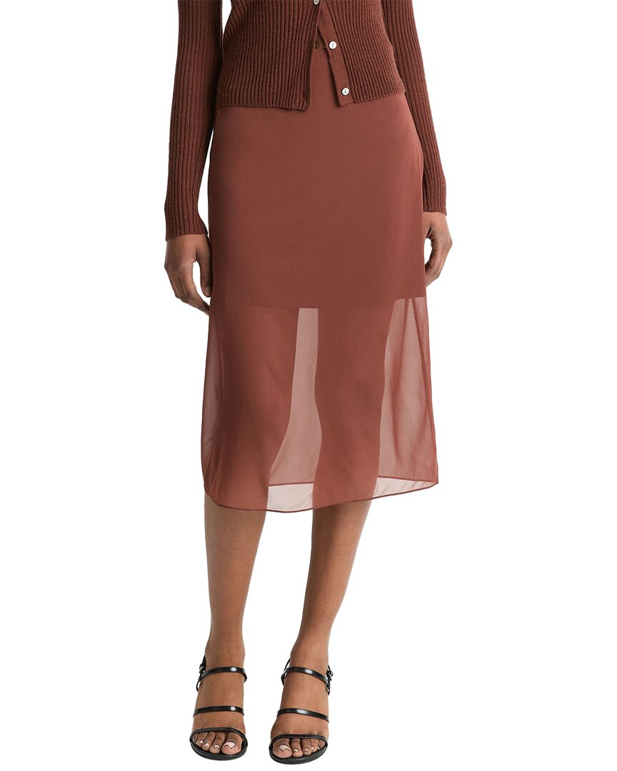 Vince Sheer Silk-Blend Pencil Skirt