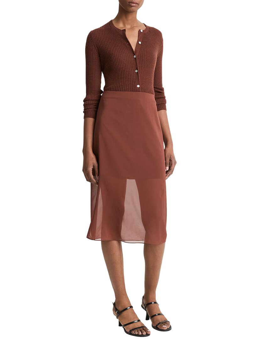 Vince Sheer Silk-Blend Pencil Skirt