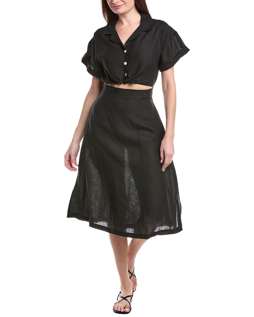 Vitamin A Playa Cut Out Linen Midi Dress