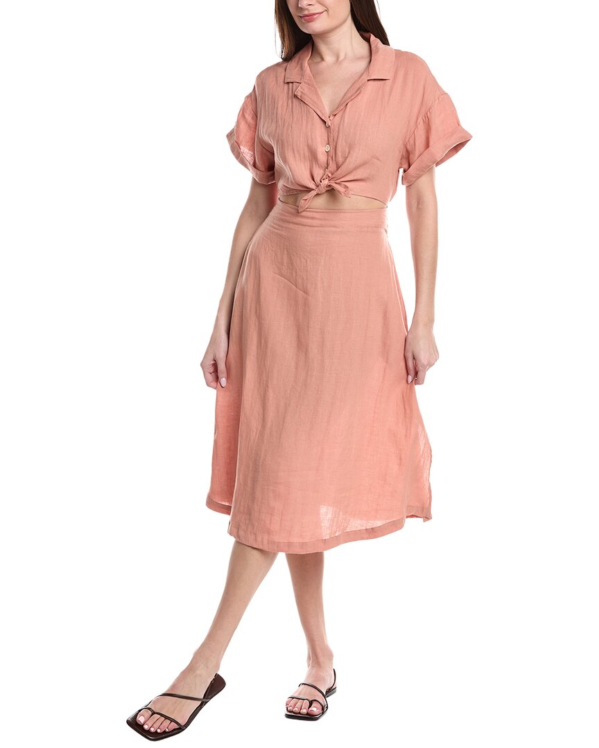Vitamin A Playa Cut Out Linen Midi Dress