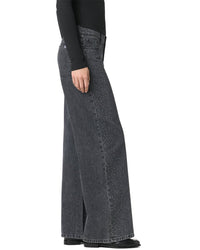 Joe's Jeans Low Rise Wide Leg Crystal Washed Black Jean
