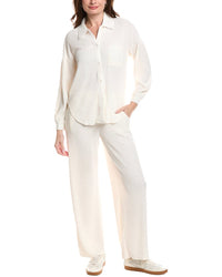 MARION Marion 2P Crinkled Plisse Button Shirt & Pant Set