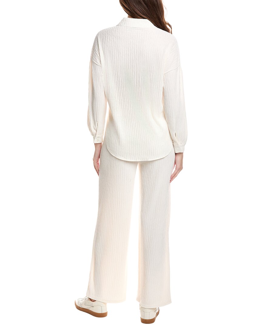 MARION Marion 2P Crinkled Plisse Button Shirt & Pant Set