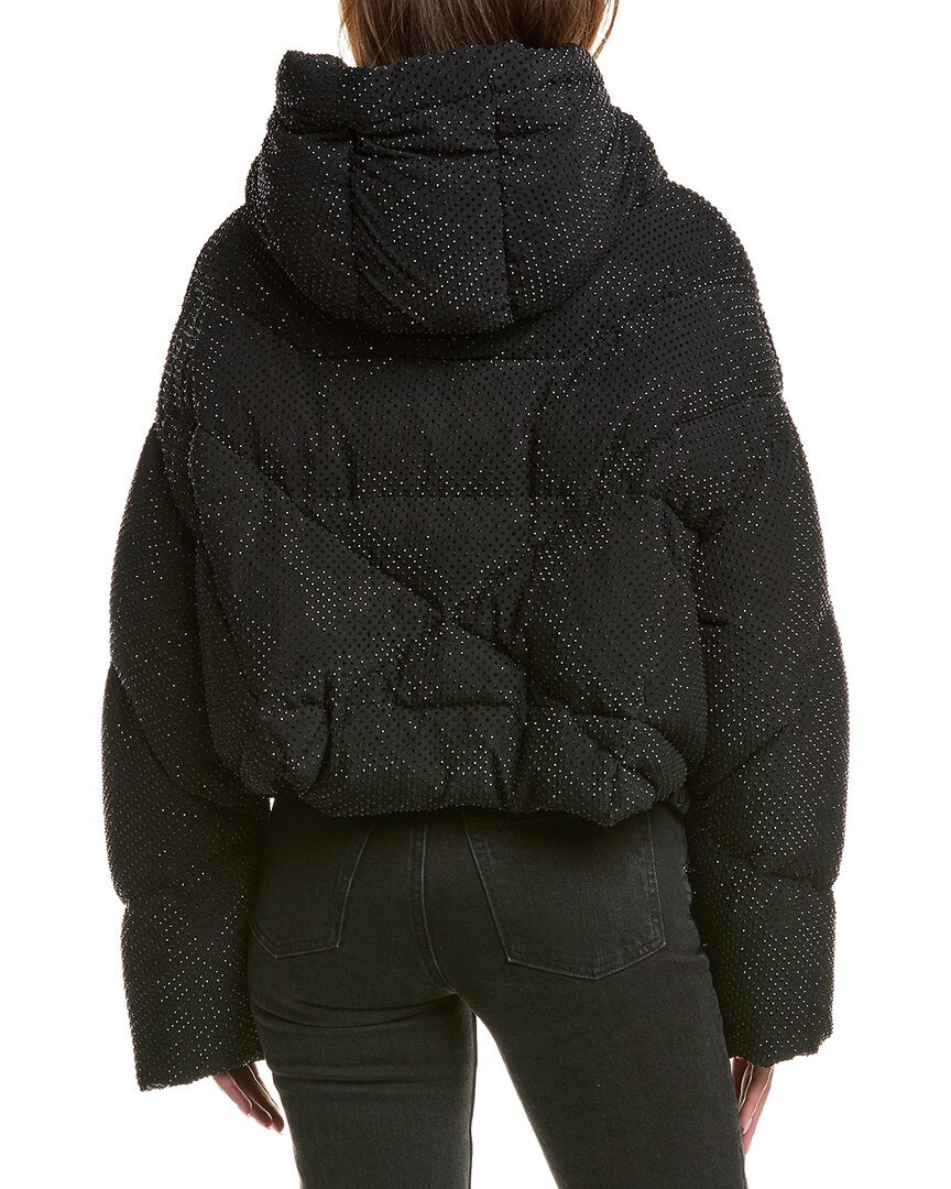 Khrisjoy Khris Rhinestone Crop Puffer Down Jacket