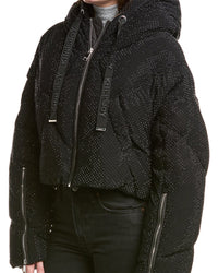 Khrisjoy Khris Rhinestone Crop Puffer Down Jacket