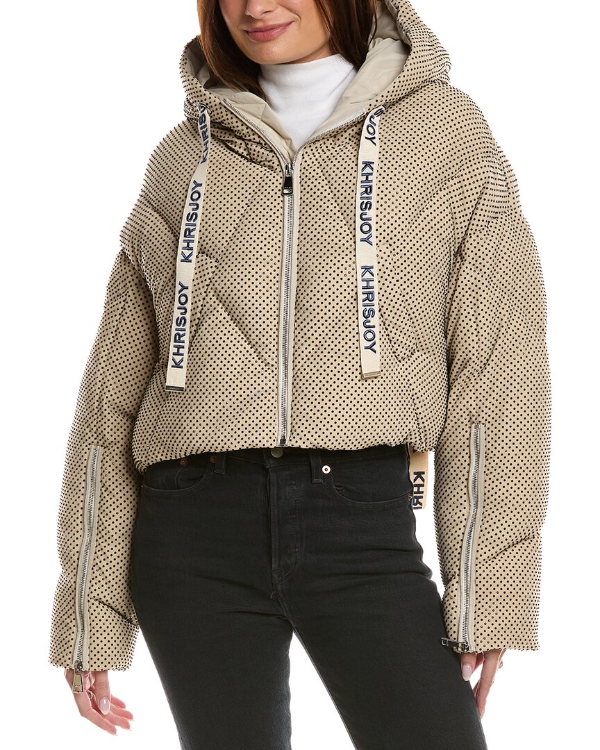 Khrisjoy Khris Rhinestone Crop Puffer Down Jacket