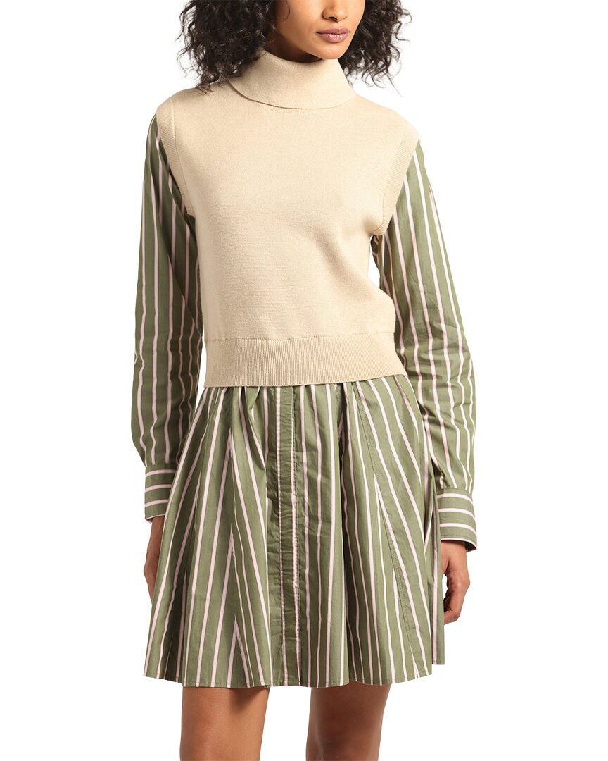 Derek Lam 10 Crosby Cressida Mixed Media Dress